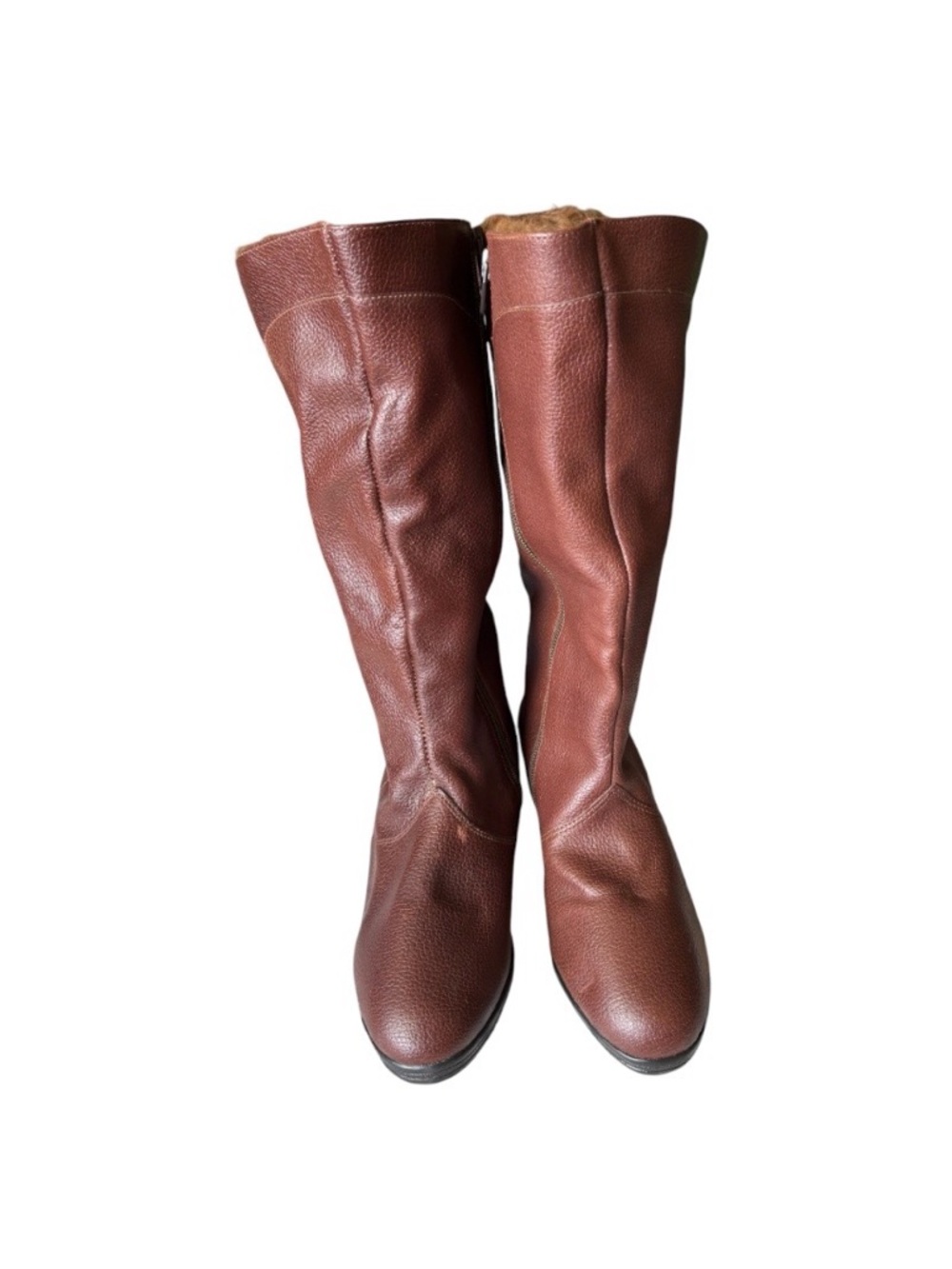 Genuine Leather Boots with Full Faux Fur Lining. Size 37 (6.5).